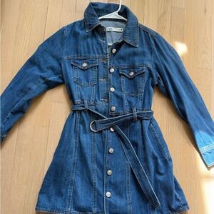 Zara denim button down dress